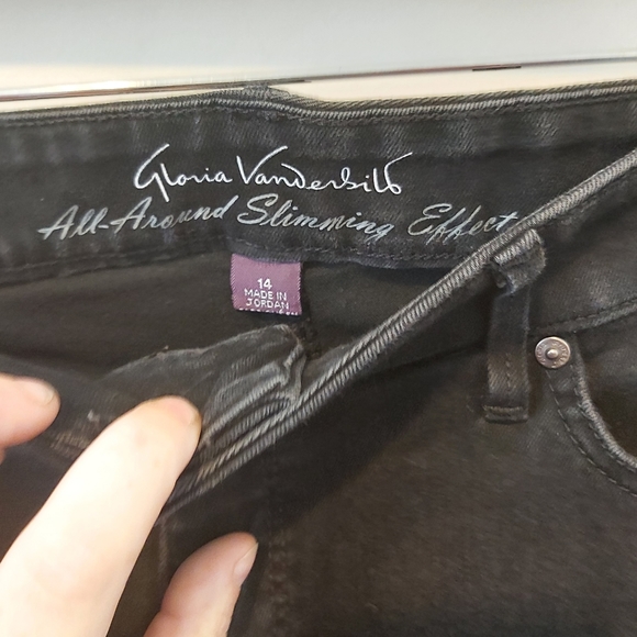 GLORIA VANDERBILT | Women's All Around Slimming Effect Curvy Jeans Black Size 14 - Picture 11 of 12